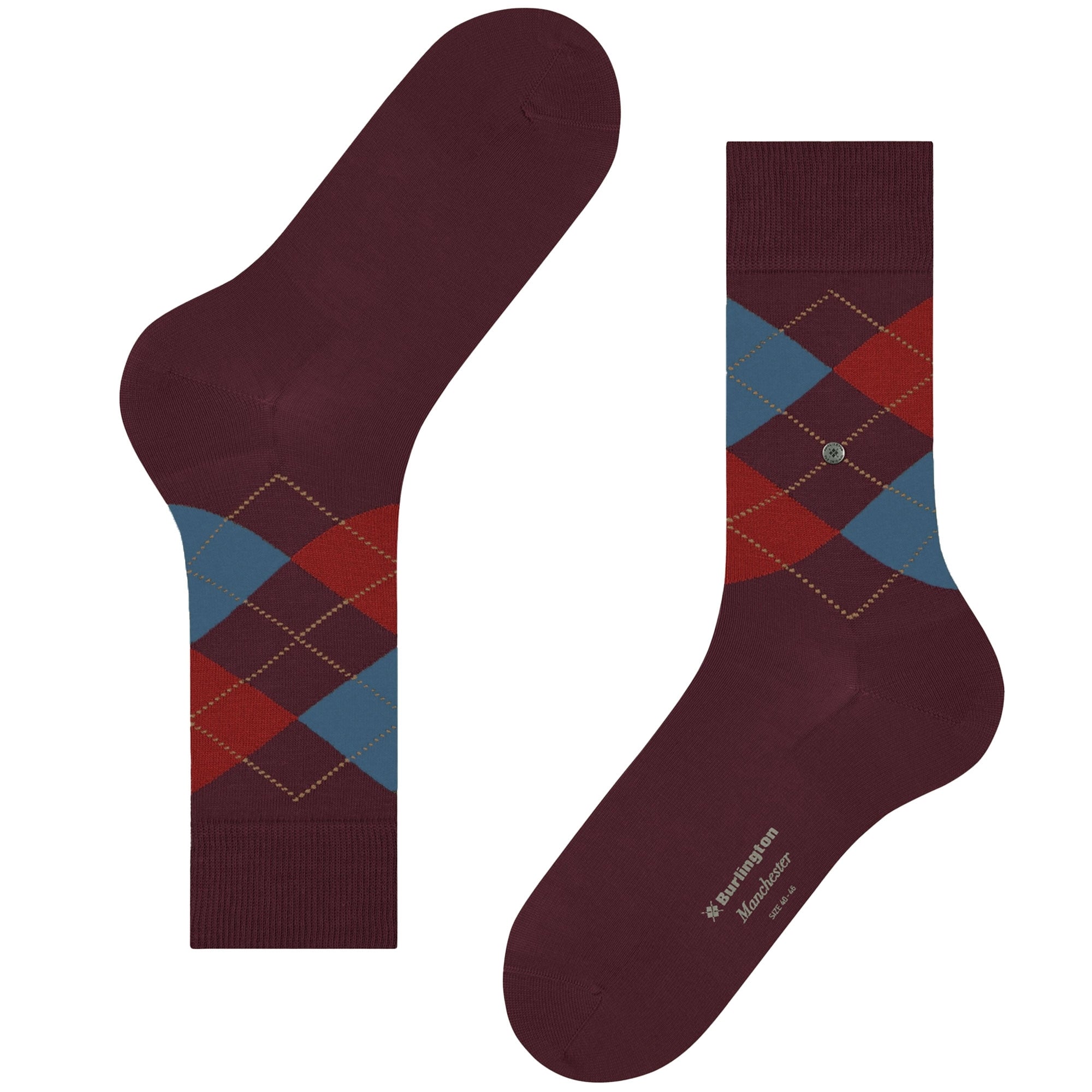 Burlington Socks Edinburgh Socks - Brown and Red