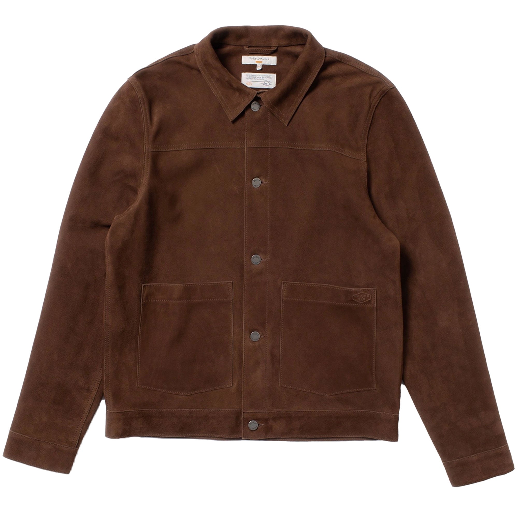 Nudie Jeans Dante Suede Jacket - Dark Brown