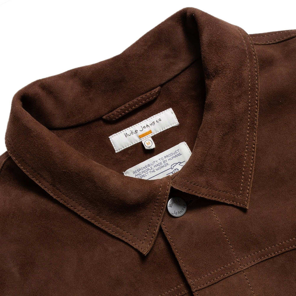 Nudie Jeans Dante Suede Jacket - Dark Brown