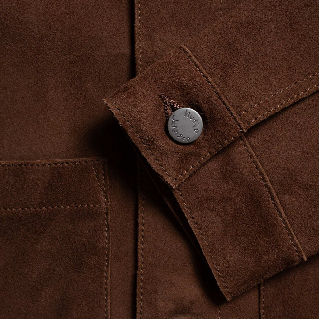 Nudie Jeans Dante Suede Jacket - Dark Brown