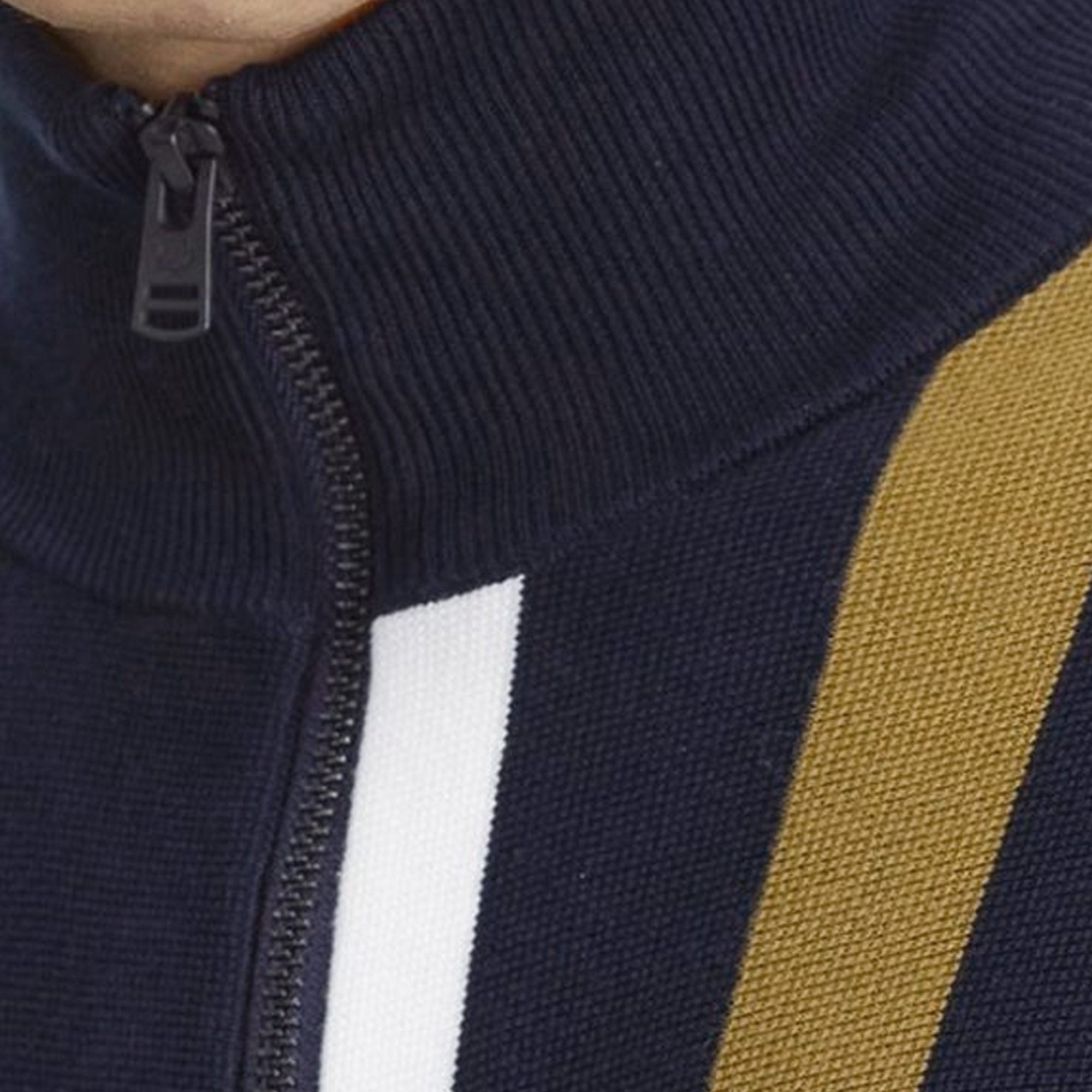 Fred Perry K7621 Striped Knitted Track Jacket - Navy