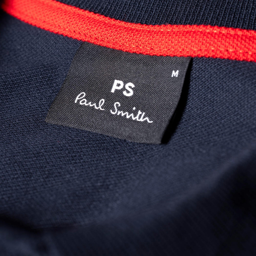 Paul Smith Long-Sleeve Zebra Logo Polo Shirt - Dark Navy