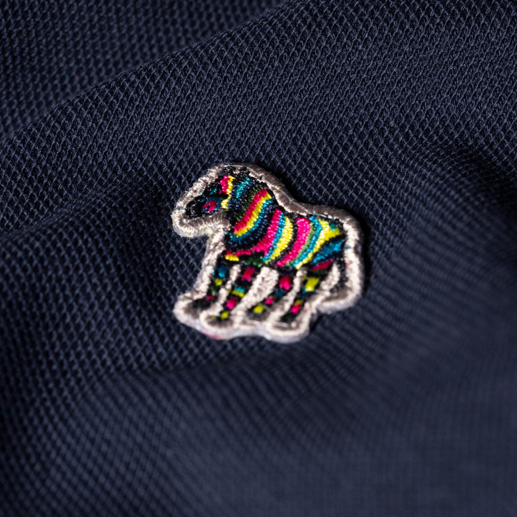 Paul Smith Long-Sleeve Zebra Logo Polo Shirt - Dark Navy