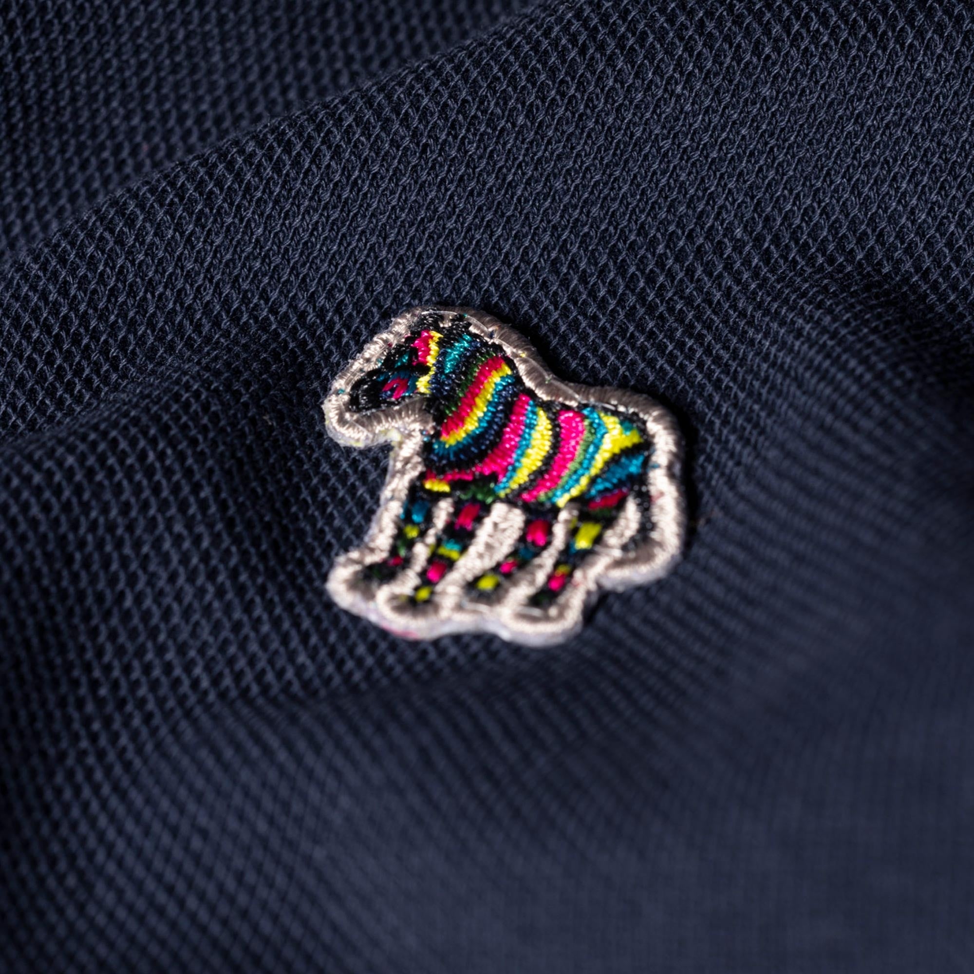 Paul Smith Long-Sleeve Zebra Logo Polo Shirt - Dark Navy