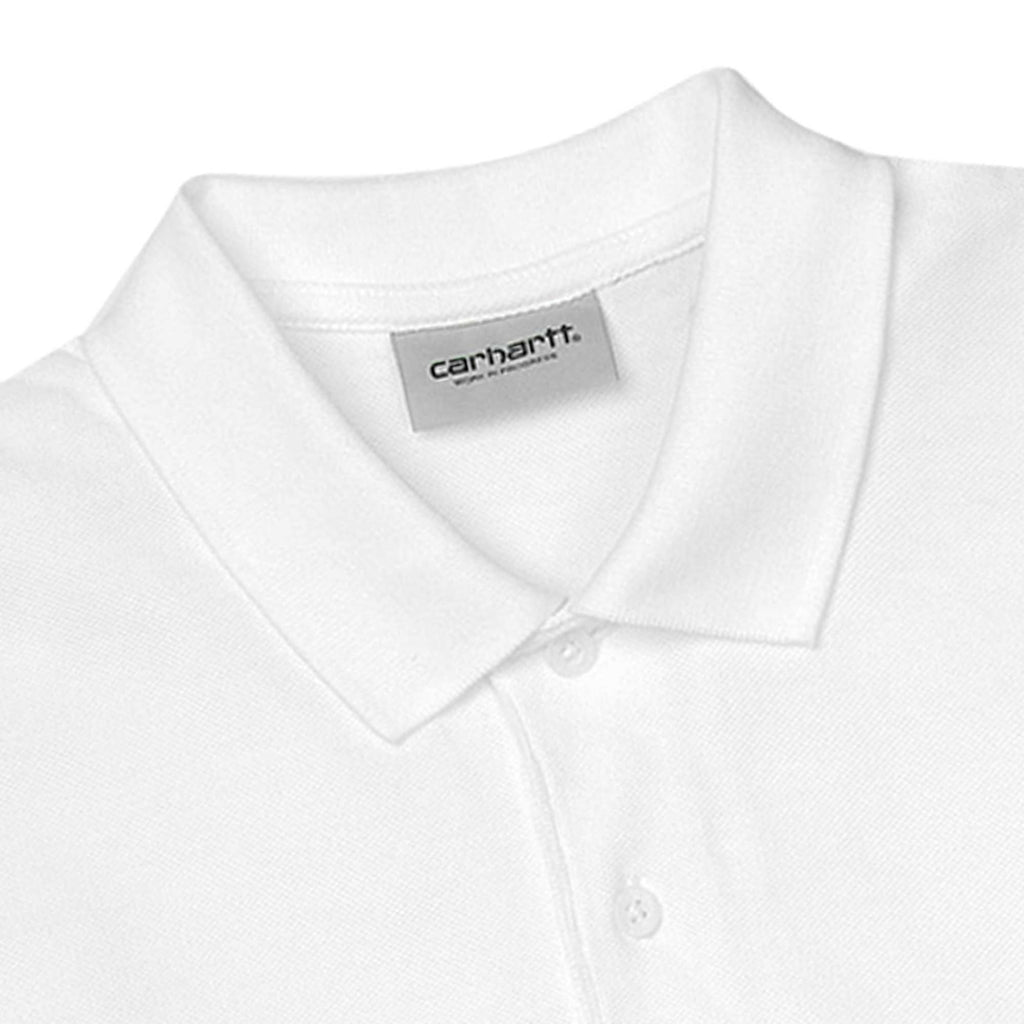 Carhartt WIP Short Sleeve Chase Pique Polo - White