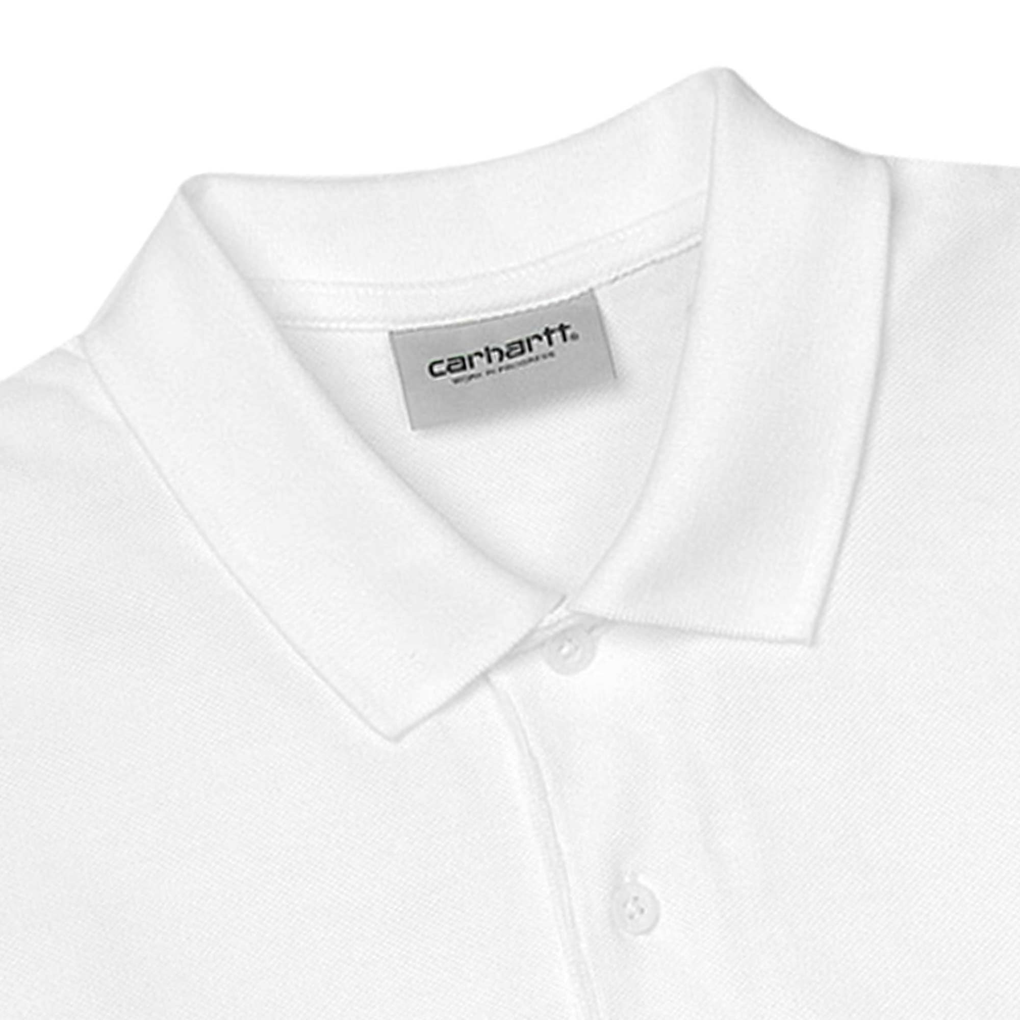 Carhartt WIP Short Sleeve Chase Pique Polo - White