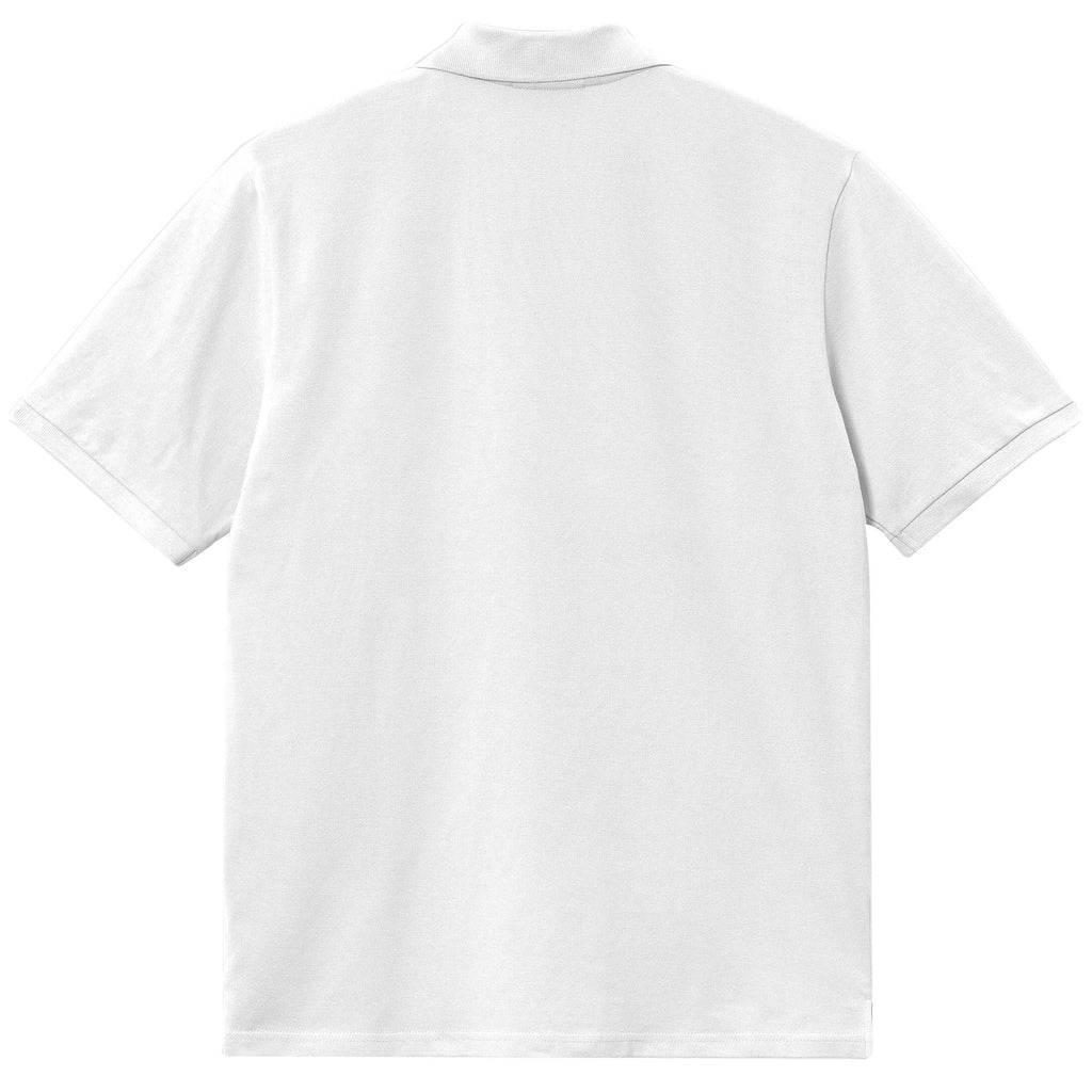 Carhartt WIP Short Sleeve Chase Pique Polo - White