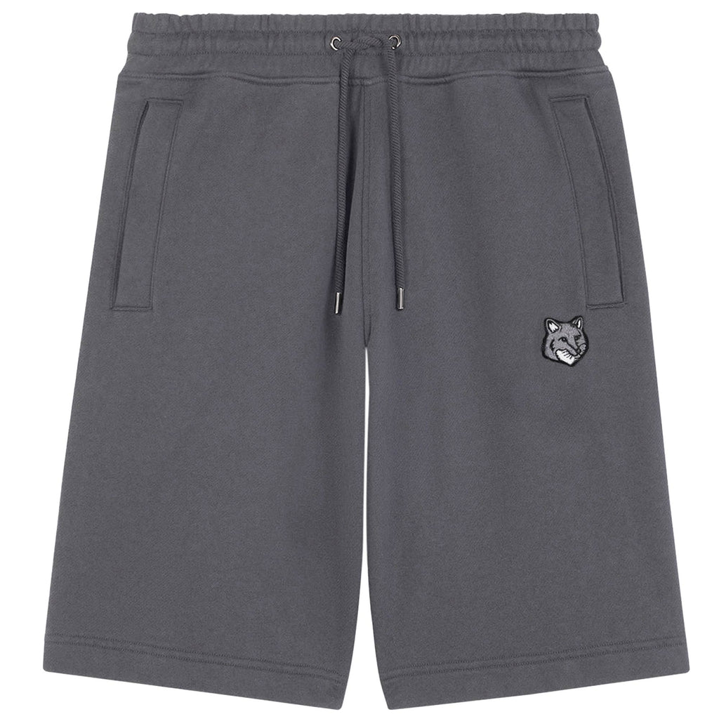 Maison Kitsune Bold Fox Head Patch Oversized Jogger Shorts - Dark Grey