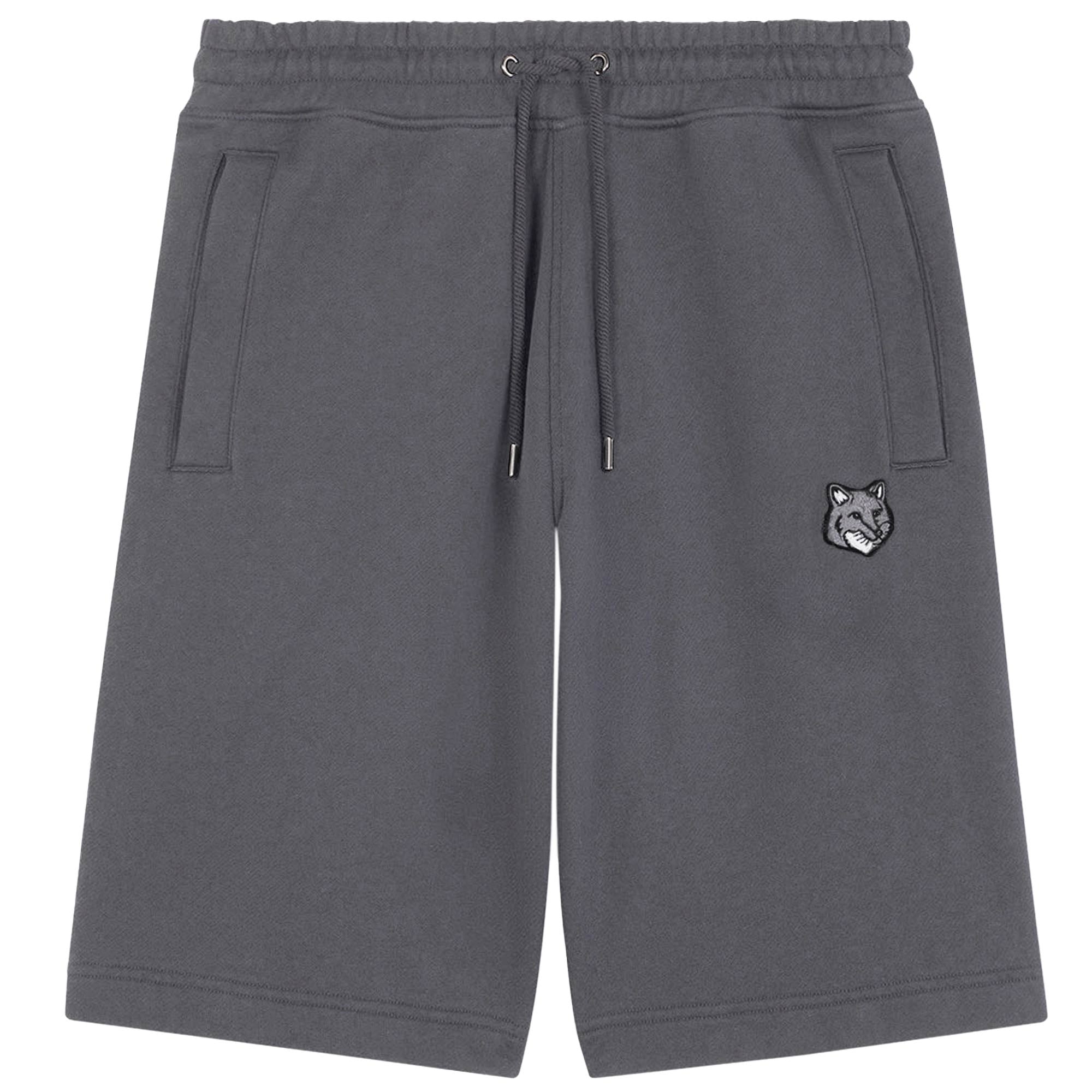 Maison Kitsune Bold Fox Head Patch Oversized Jogger Shorts - Dark Grey