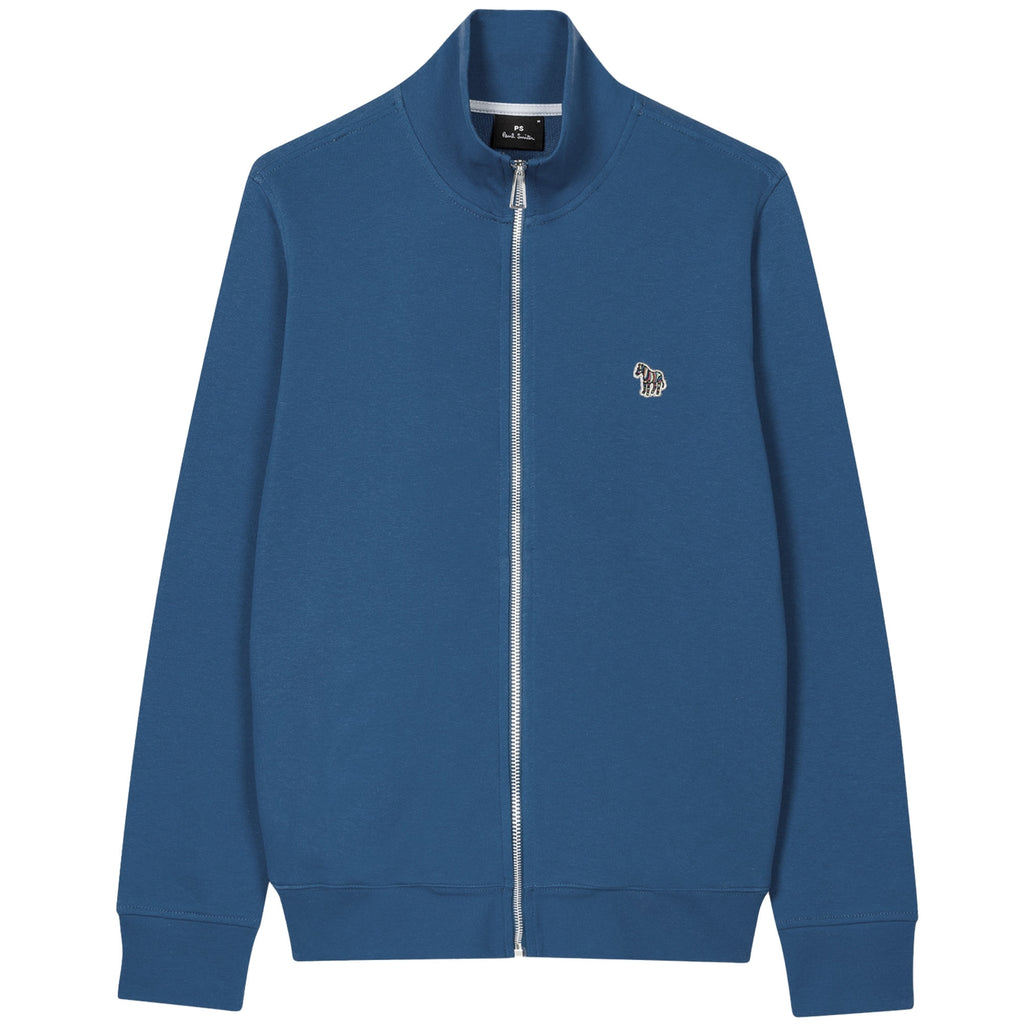 Paul Smith Zebra Logo Organic Cotton Zip Sweatshirt - Indigo