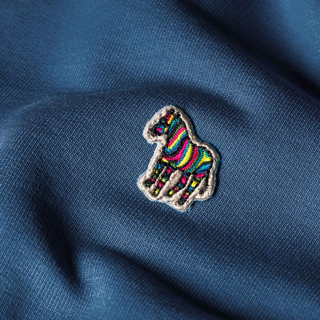 Paul Smith Zebra Logo Organic Cotton Zip Sweatshirt - Indigo