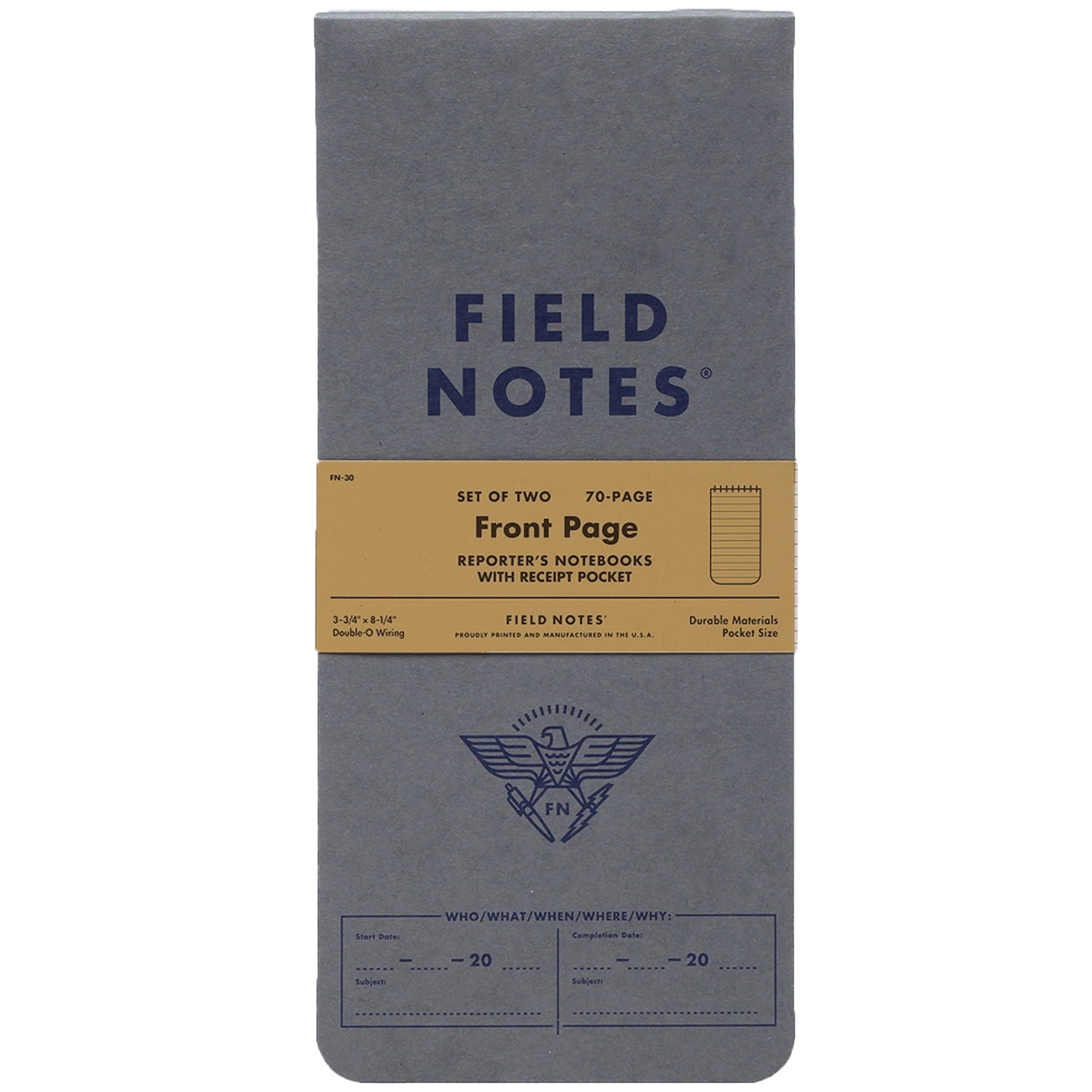 Front Page Reporters Notebook