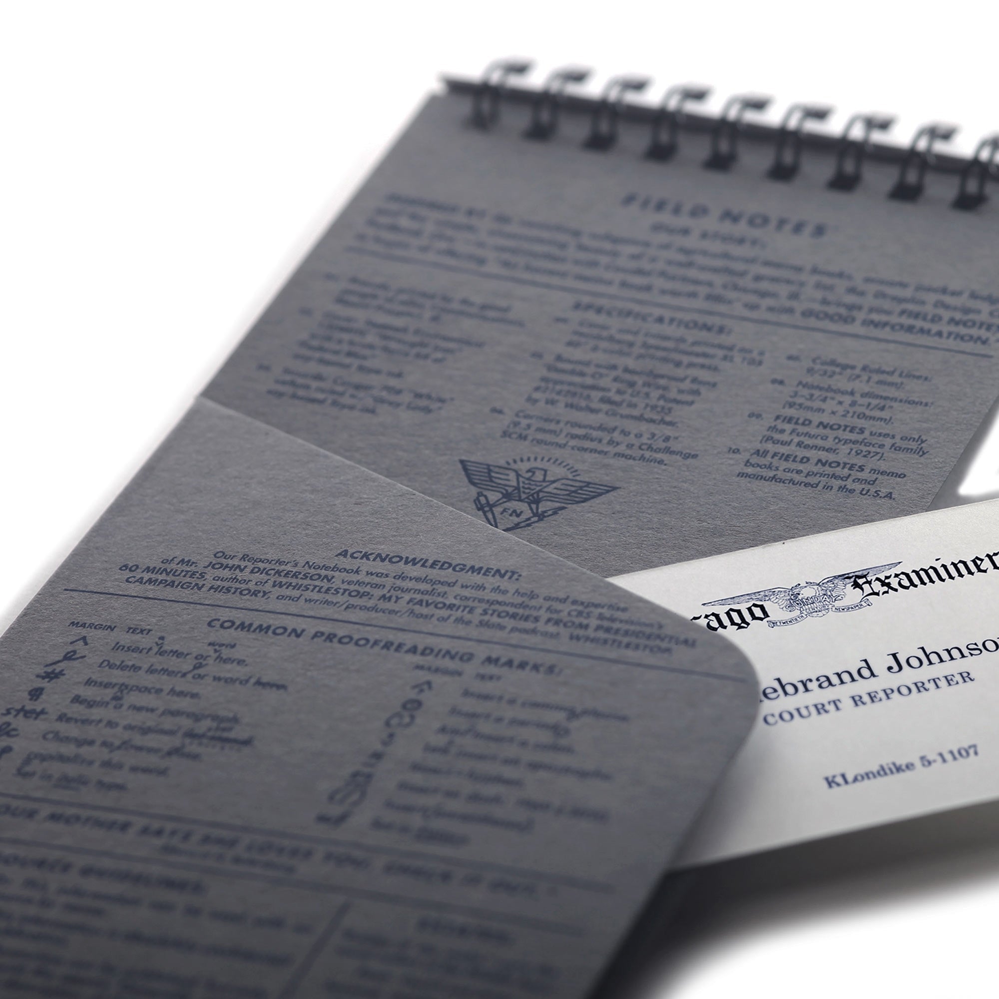 Front Page Reporters Notebook