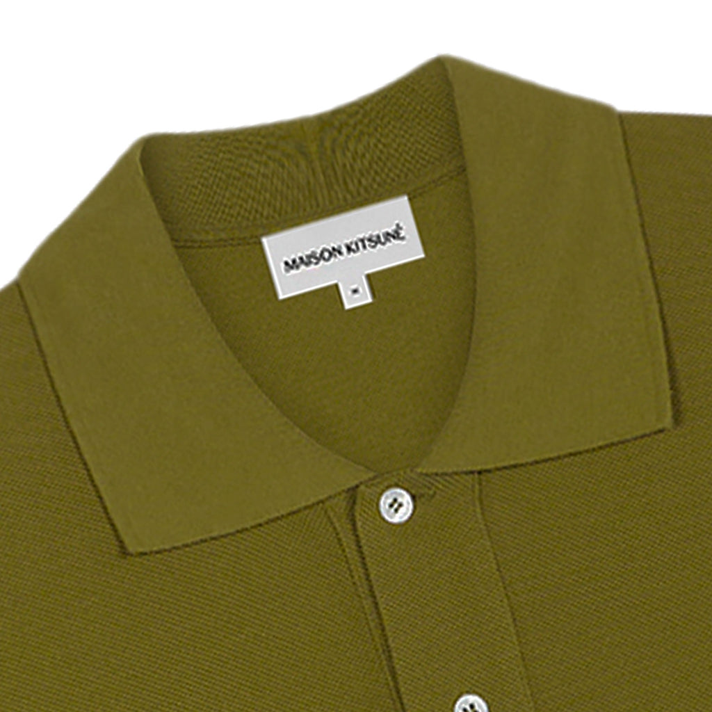 Maison Kitsune Bold Fox Head Patch Polo - Khaki
