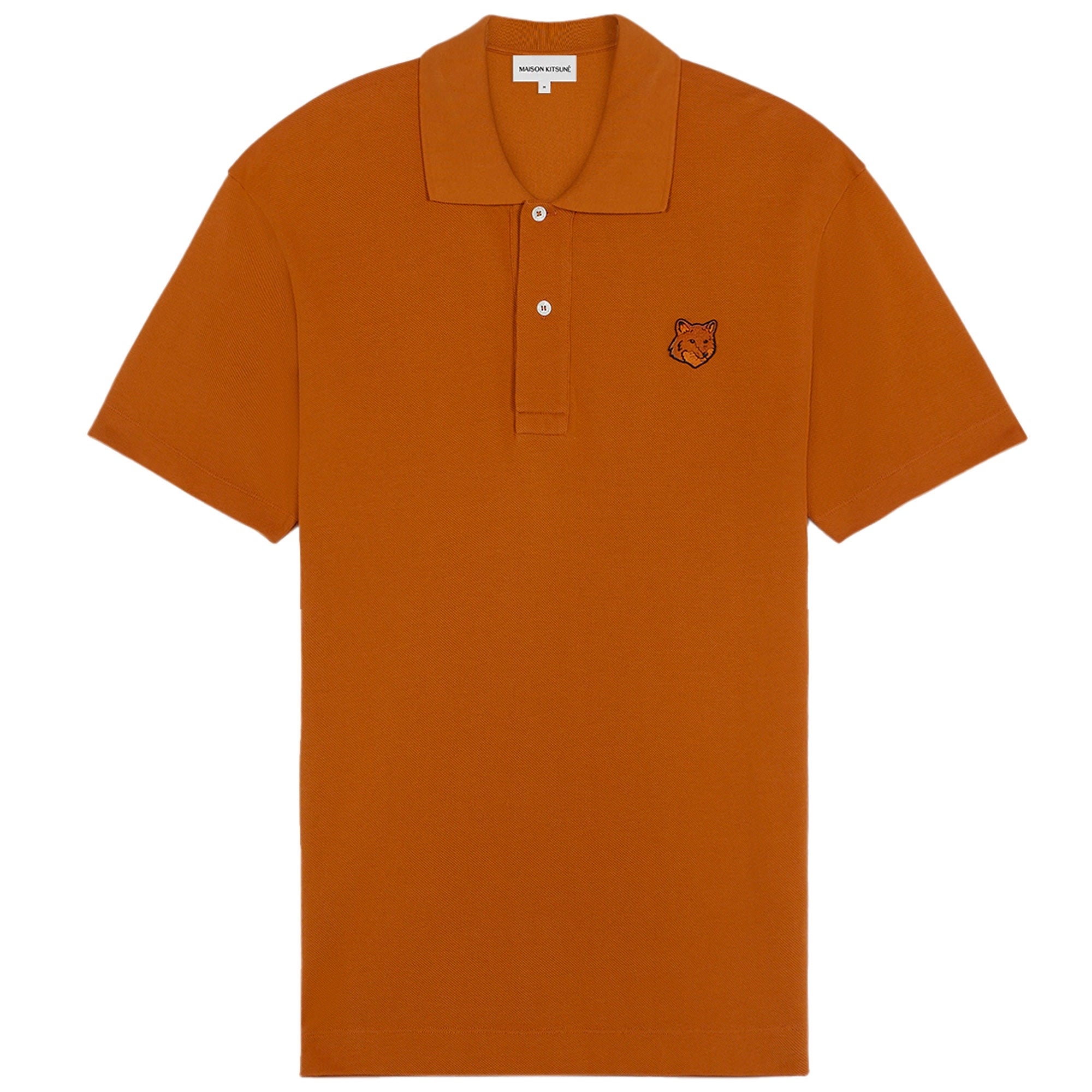 Maison Kitsune Bold Fox Head Patch Polo - Tobacco