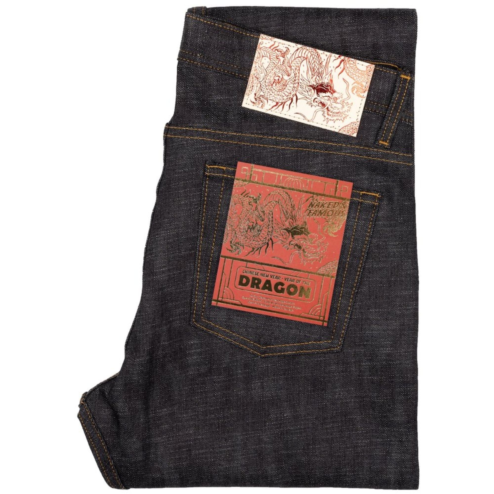 Naked and Famous Denim Weird Guy Chinese New Year - Year Of The Dragon - Indigo
