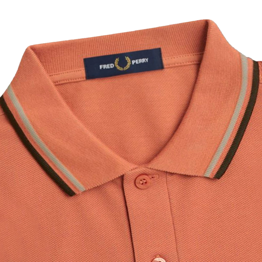 Fred Perry M3600 Twin Tipped Polo Shirt - Light Rust