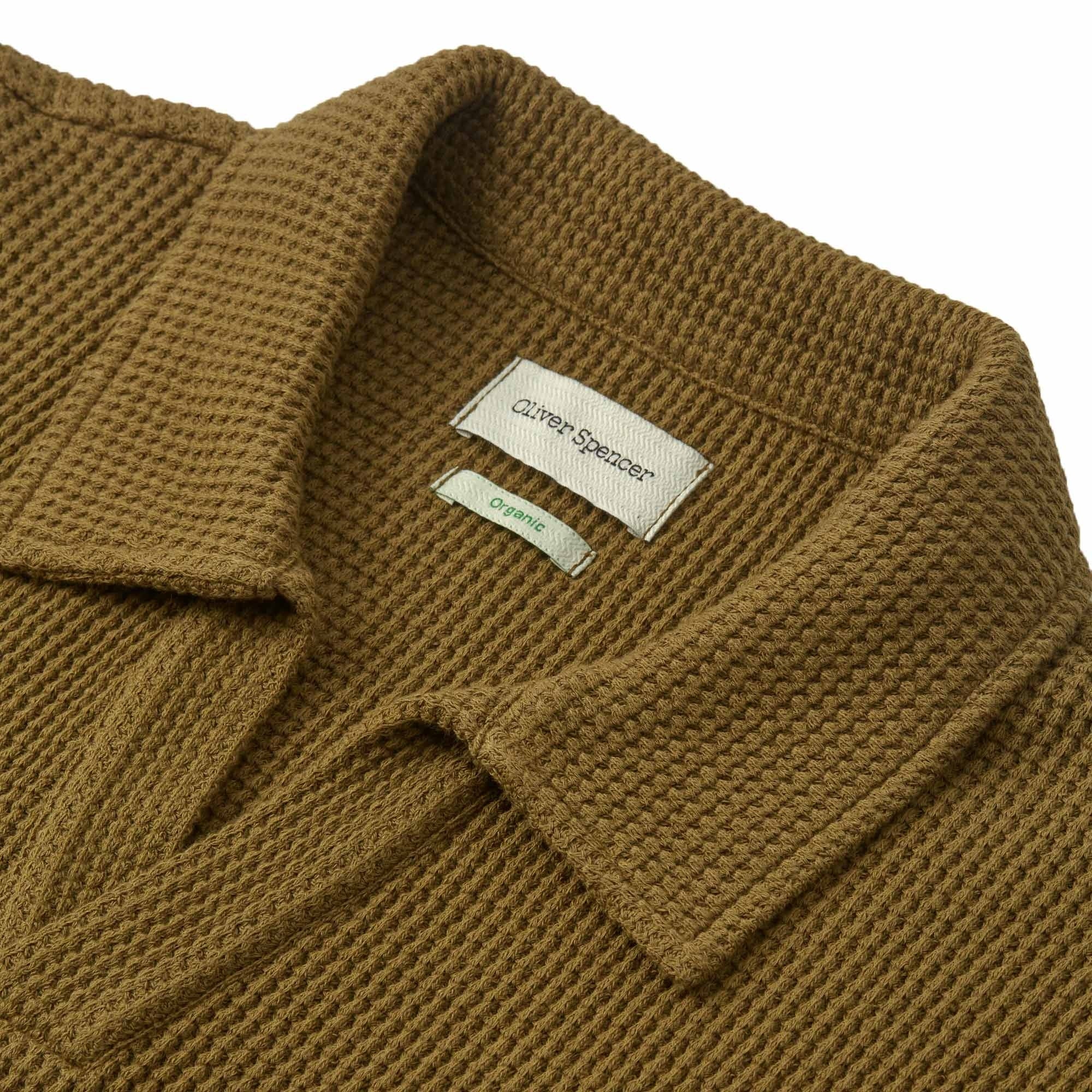 Oliver Spencer Austell Short Sleeve Polo Shirt - Barton Tobacco Brown