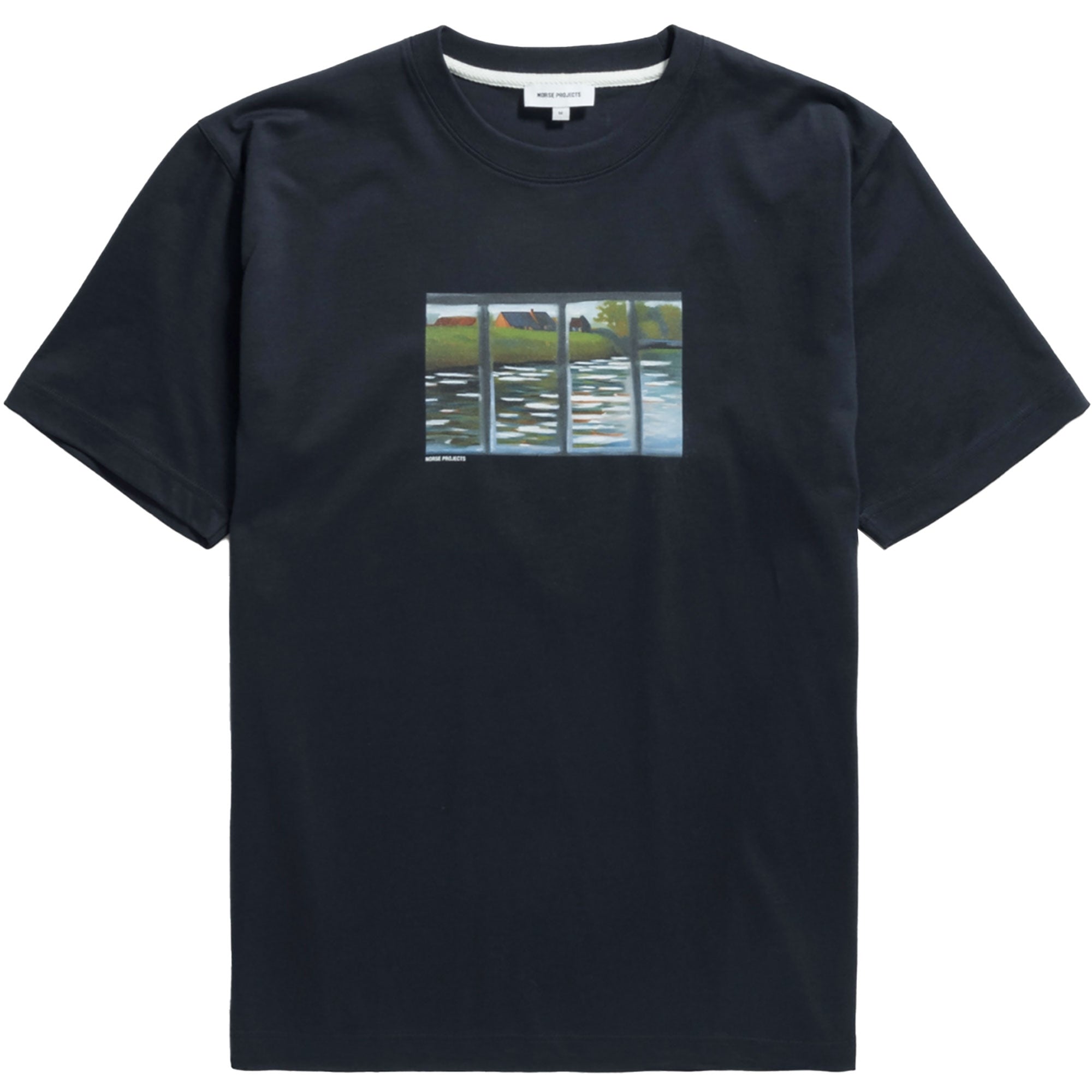 Norse Projects Johannes Organic Canal Print T-Shirt - Dark Navy