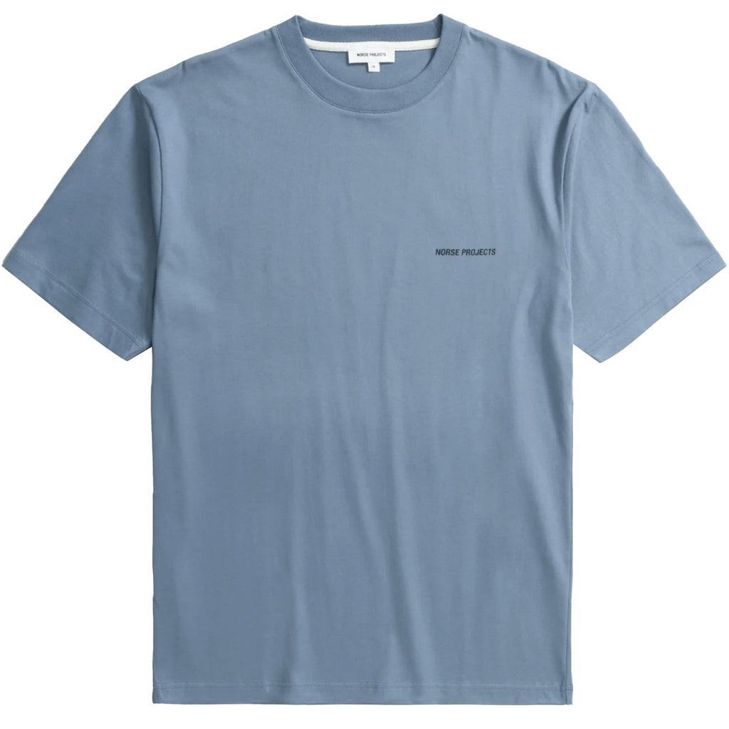 Norse Projects Johannes Logo T-Shirt - Fog Blue