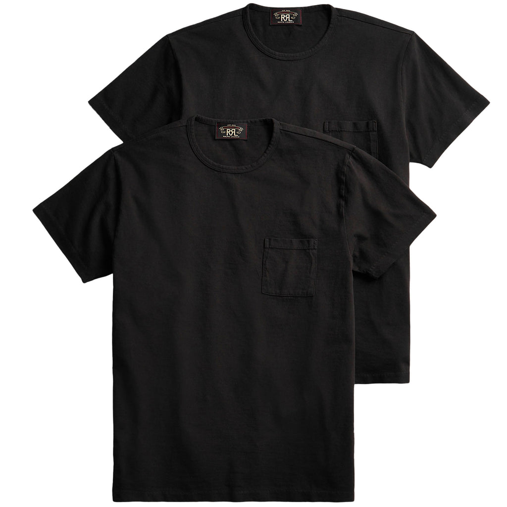 RRL by Ralph Lauren Garment-Dyed Pocket T-Shirt Two-Pack - Black