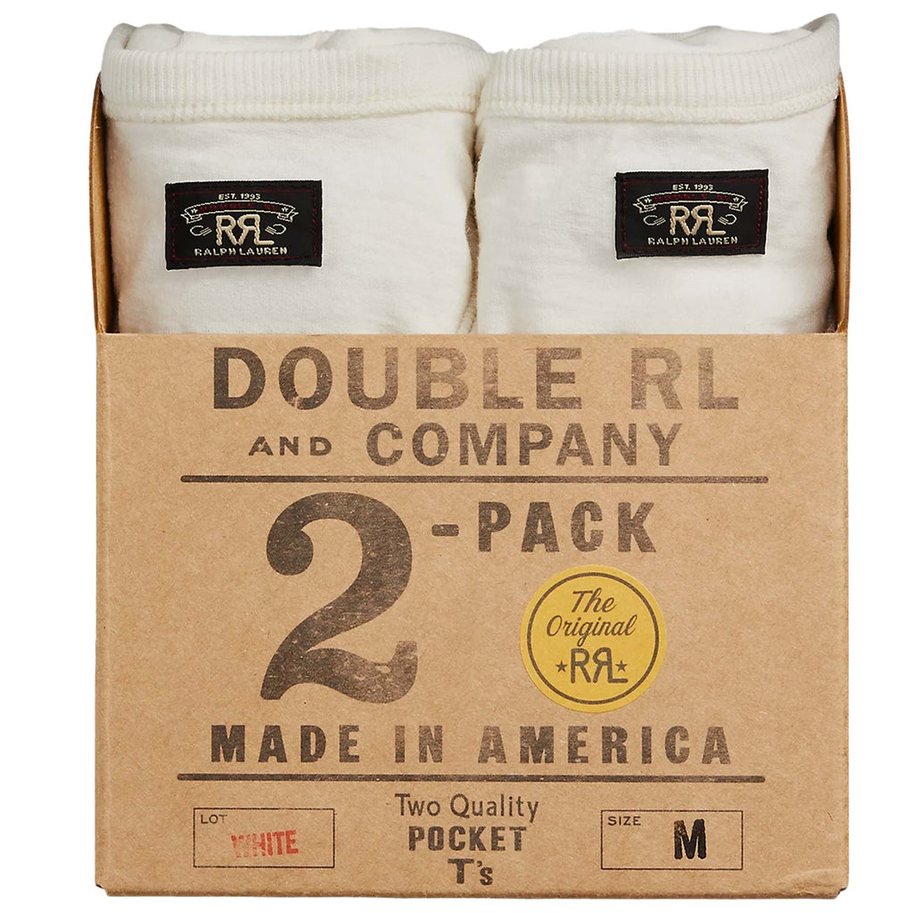 RRL by Ralph Lauren Garment-Dyed Pocket T-Shirt Two-Pack - Off White
