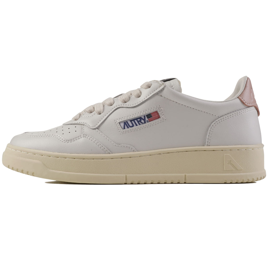 Autry Womens Medalist Low Sneaker - White and Pink