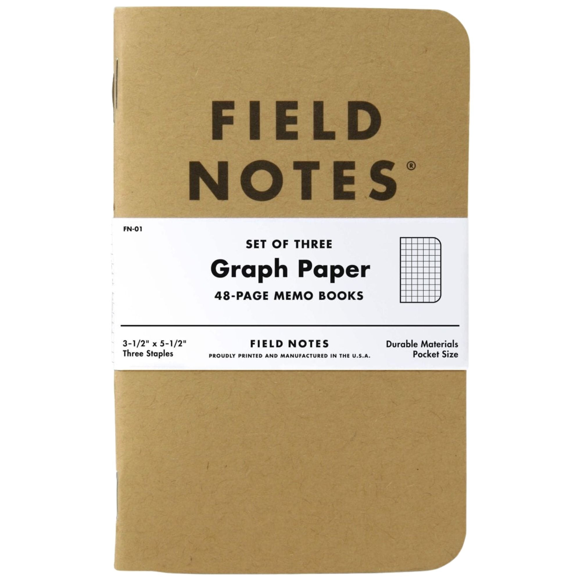 Field Notes 3 Pack original Kraft - Graph