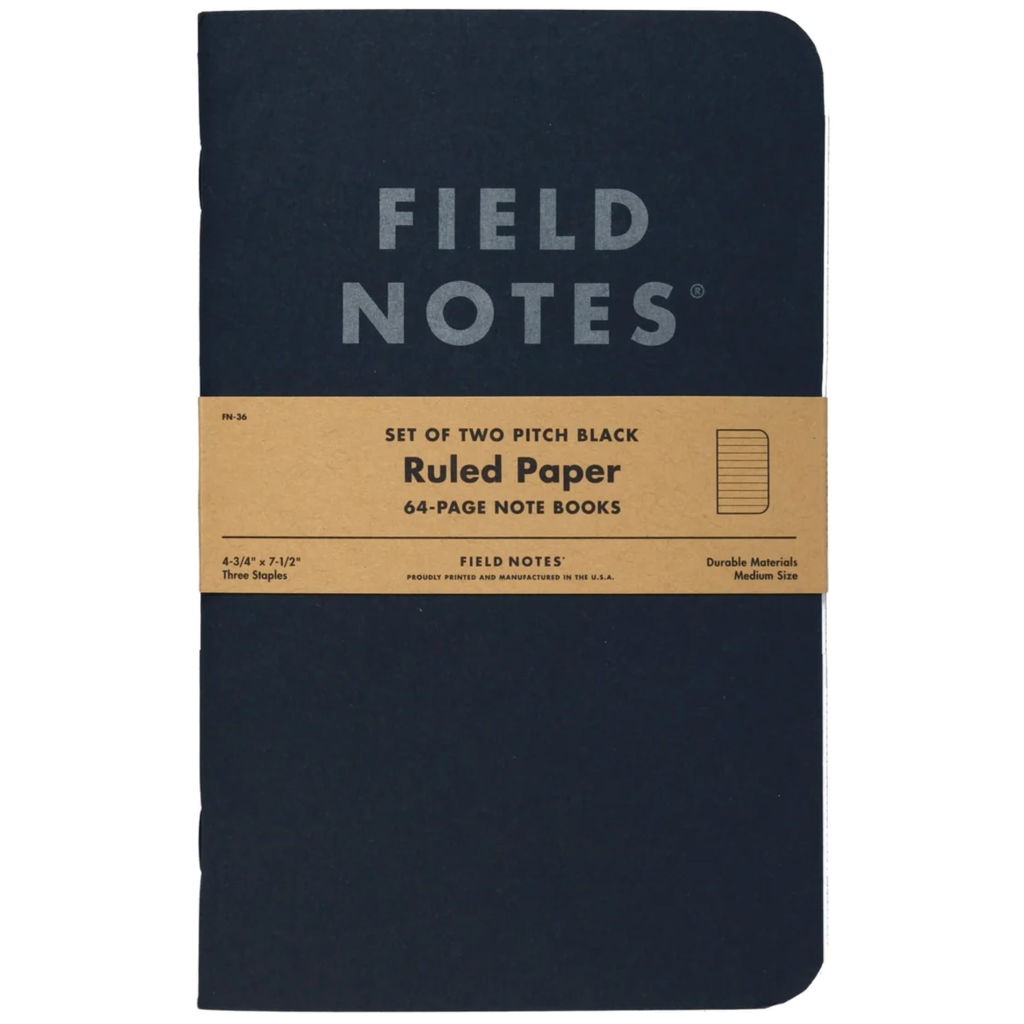 Field Notes 2 Pack Pitch Black Ruled Paper