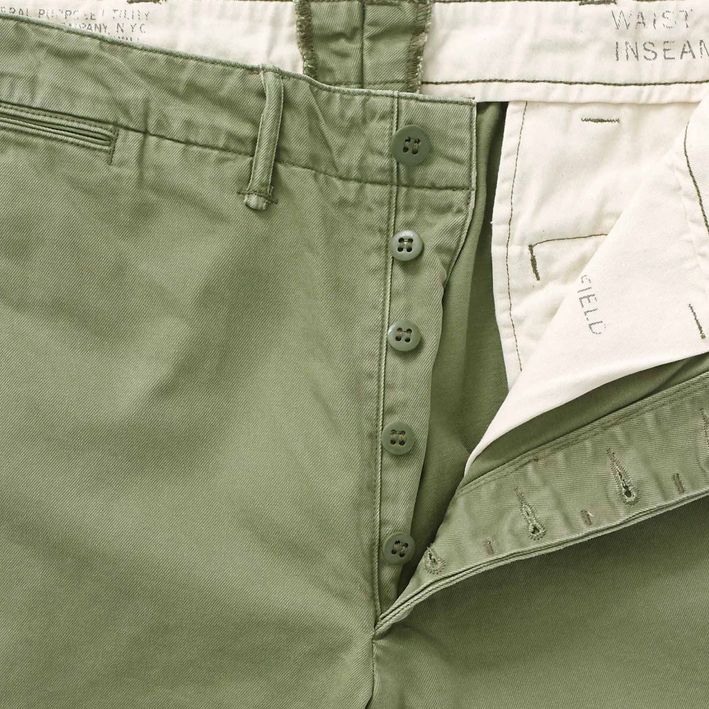 RRL by Ralph Lauren Officer's Chino Trousers - Khaki Green