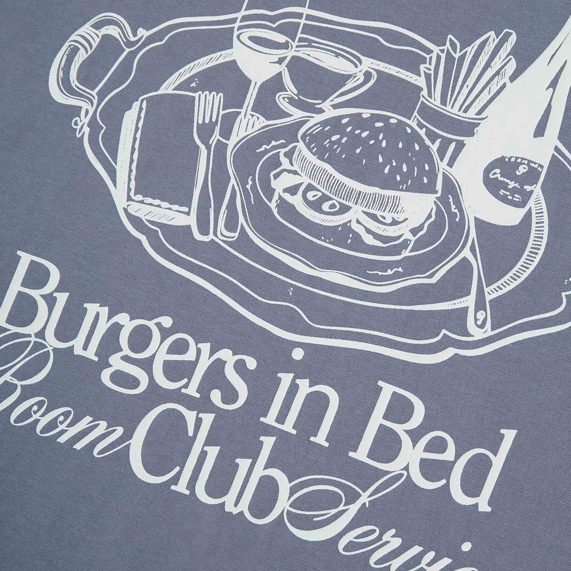 Pompeii Burgers In Bed Graphic T-Shirt - Steel Grey