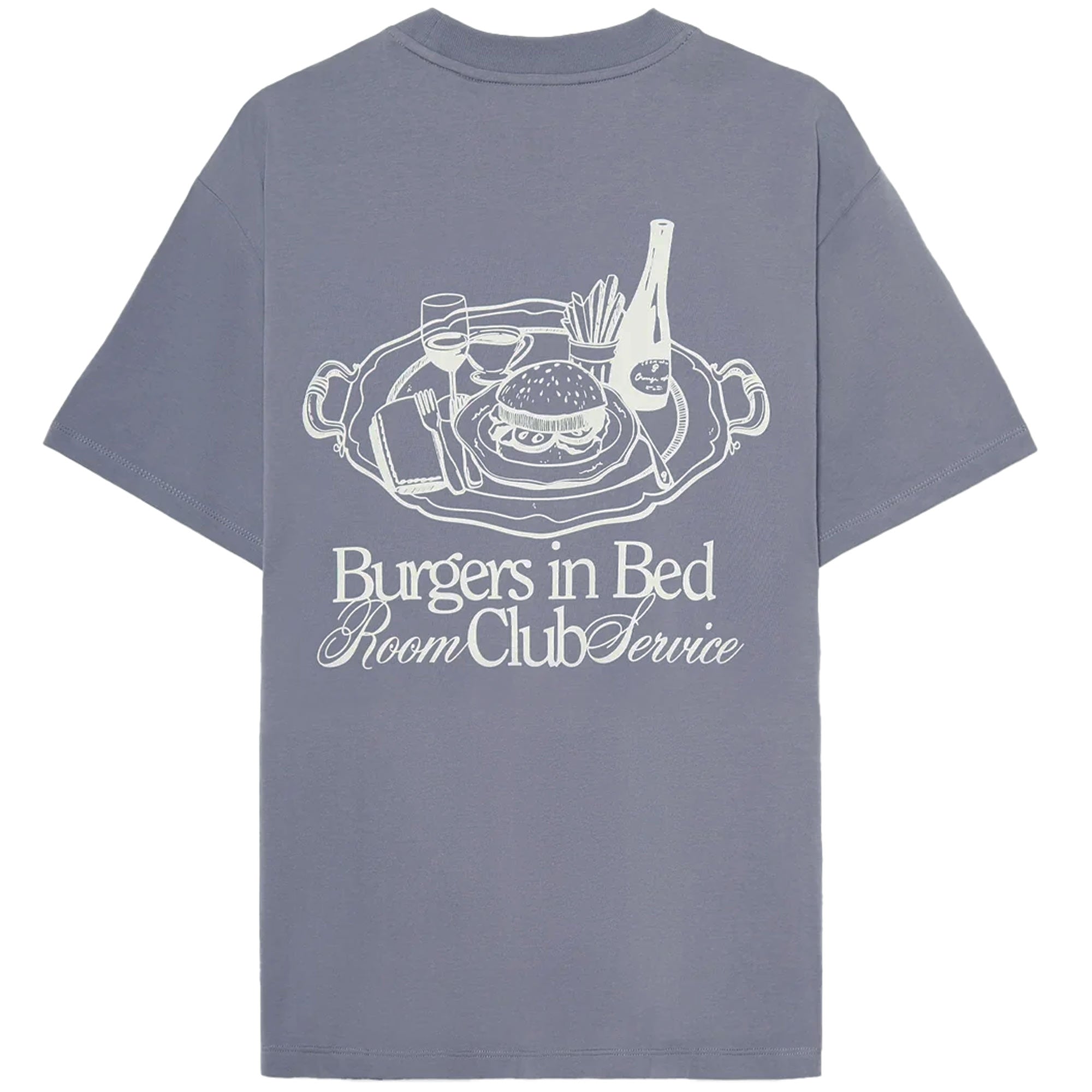 Pompeii Burgers In Bed Graphic T-Shirt - Steel Grey