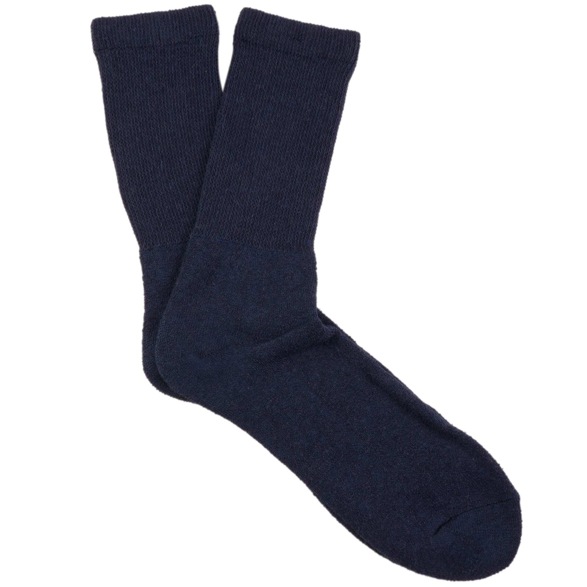 Anonymous Ism Organic Cotton Pile Middle Crew Socks - Indigo