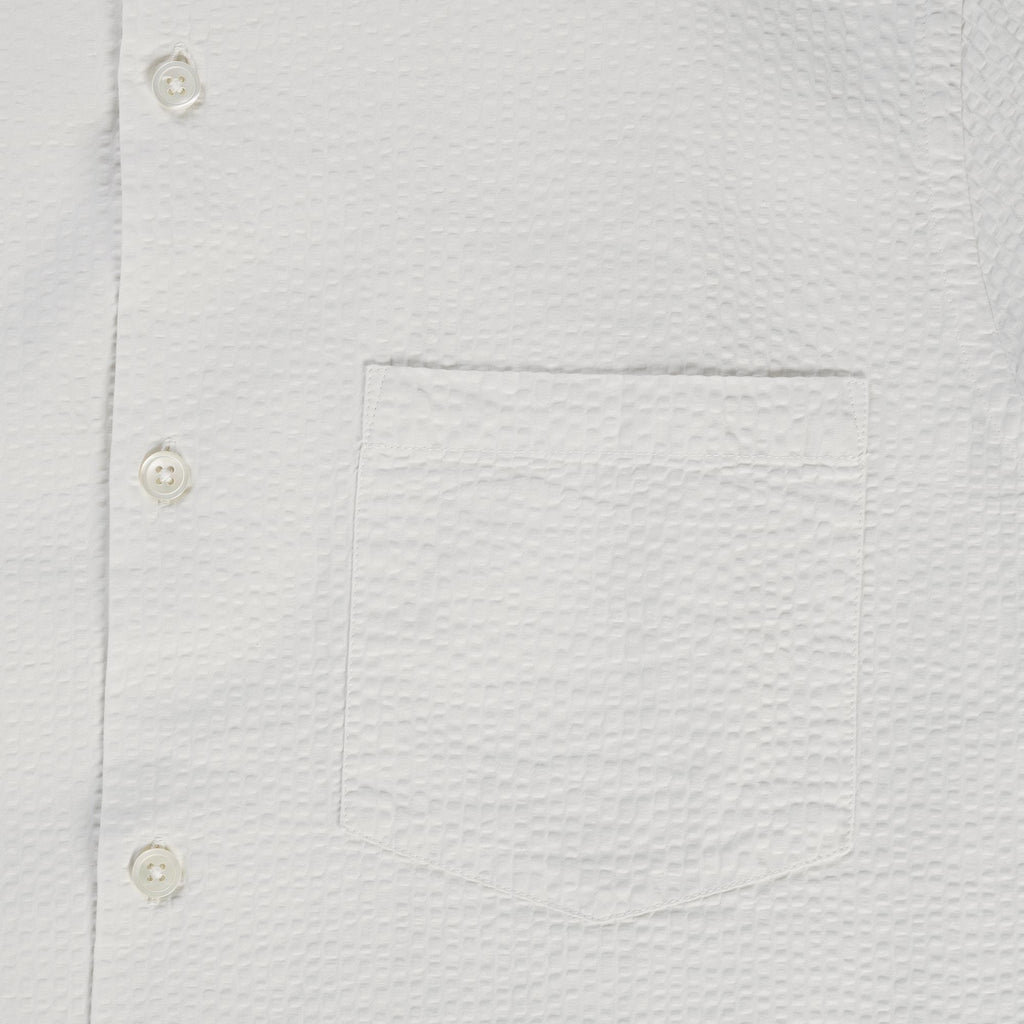 Portuguese Flannel Atlantico Seersucker Camp Collar Shirt - White