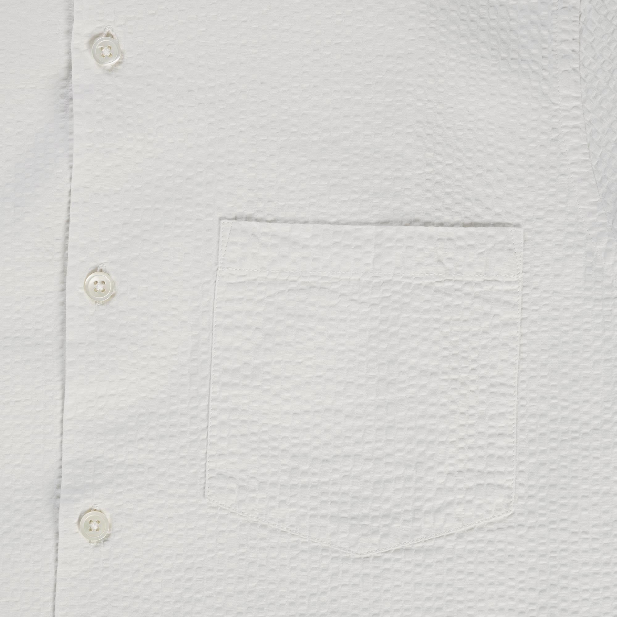 Portuguese Flannel Atlantico Seersucker Camp Collar Shirt - White
