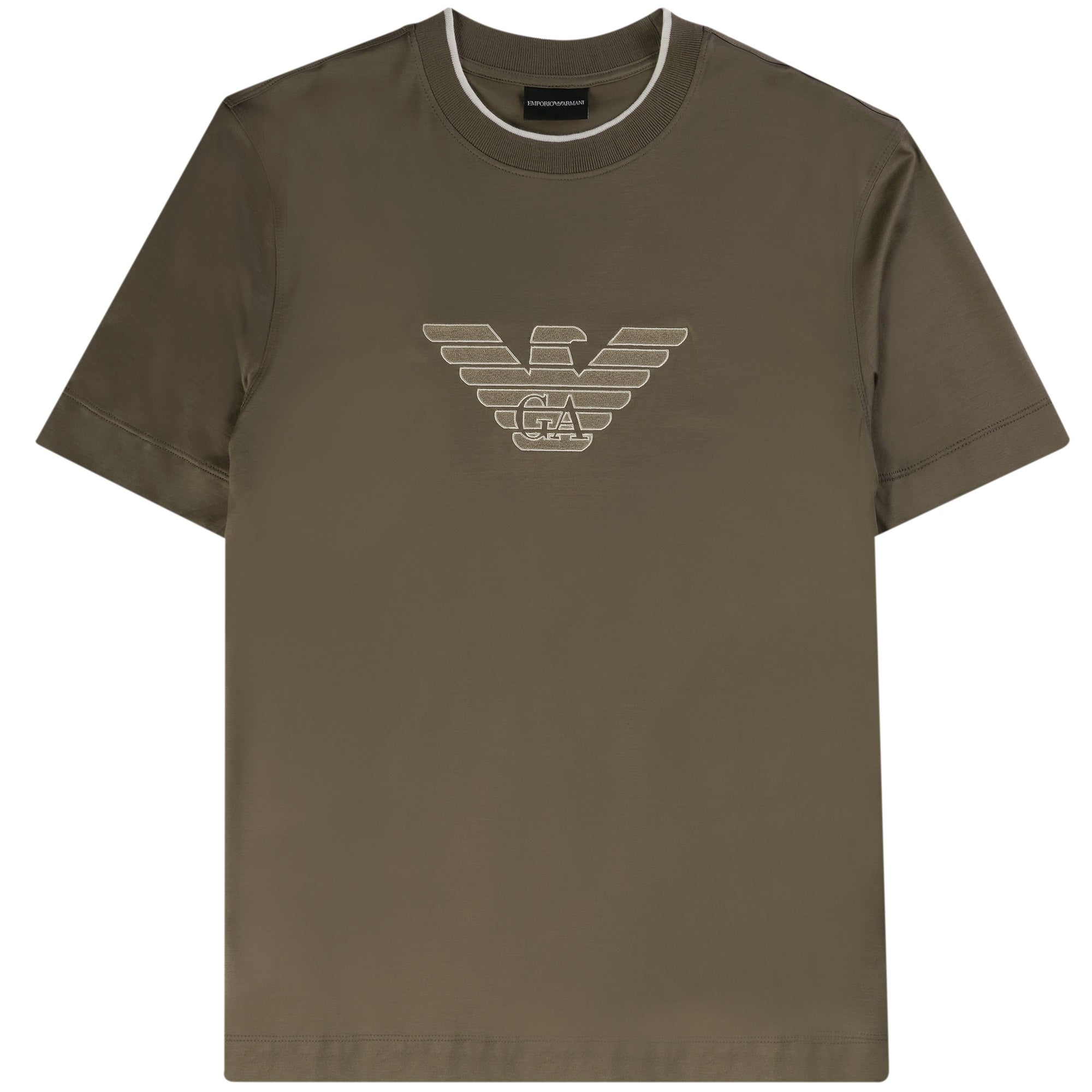Emporio Armani Logo-Flocked Jersey T-Shirt - Morel