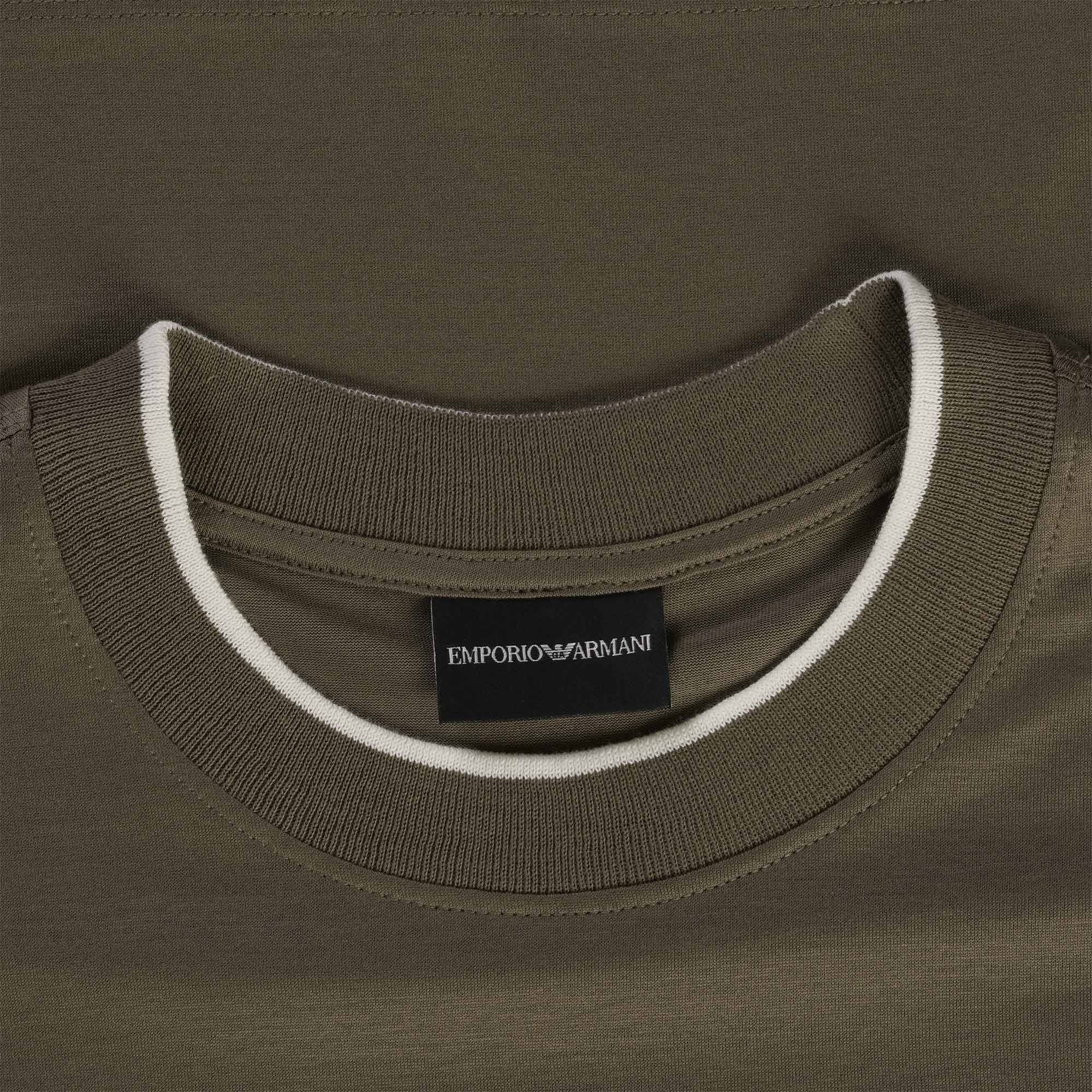 Emporio Armani Logo-Flocked Jersey T-Shirt - Morel