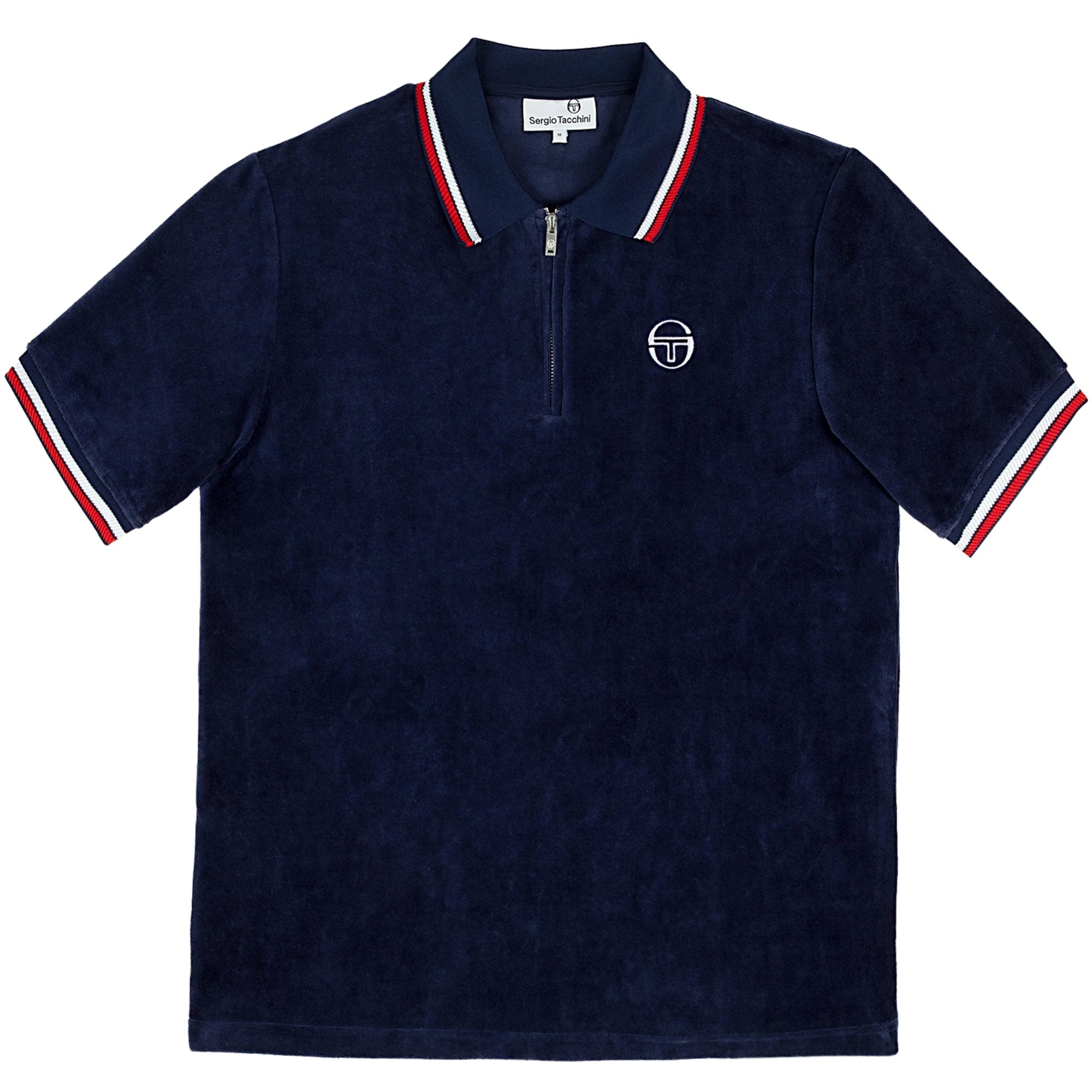Sergio Tacchini Primo Velour Polo Shirt - Maritime Blue