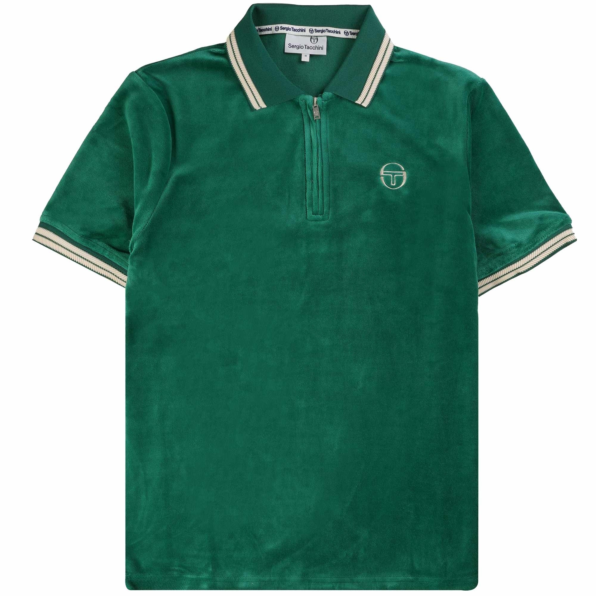Sergio Tacchini Primo Velour Polo Shirt - Evergreen