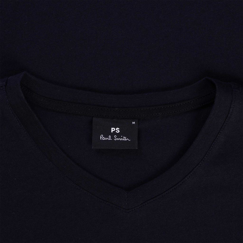 Paul Smith V-Neck Zebra Logo T-Shirt - Dark Navy