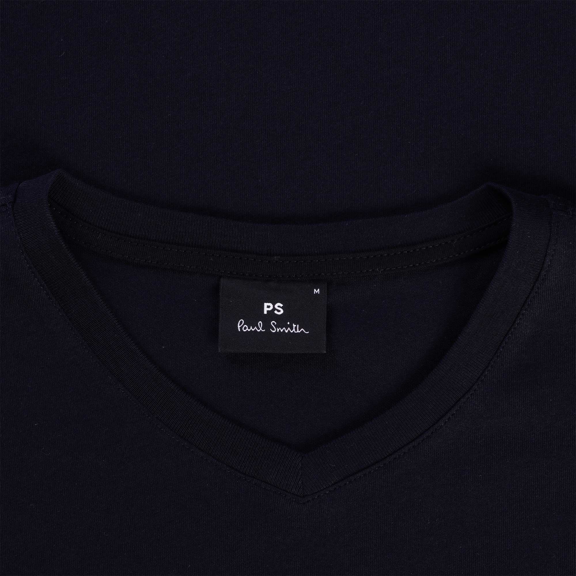 Paul Smith V-Neck Zebra Logo T-Shirt - Dark Navy