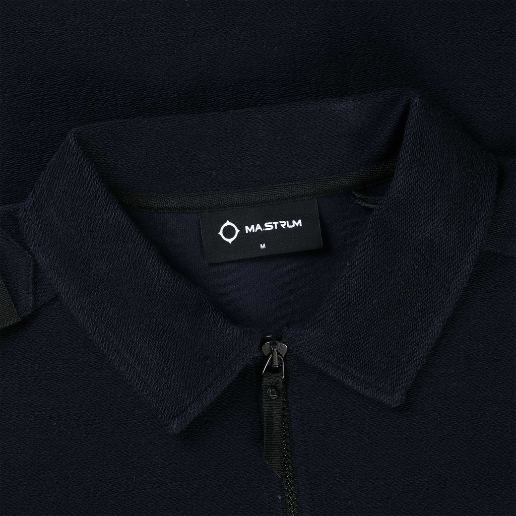 Ma Strum Rev Loopback Long Sleeve Polo Shirt - Ink Navy