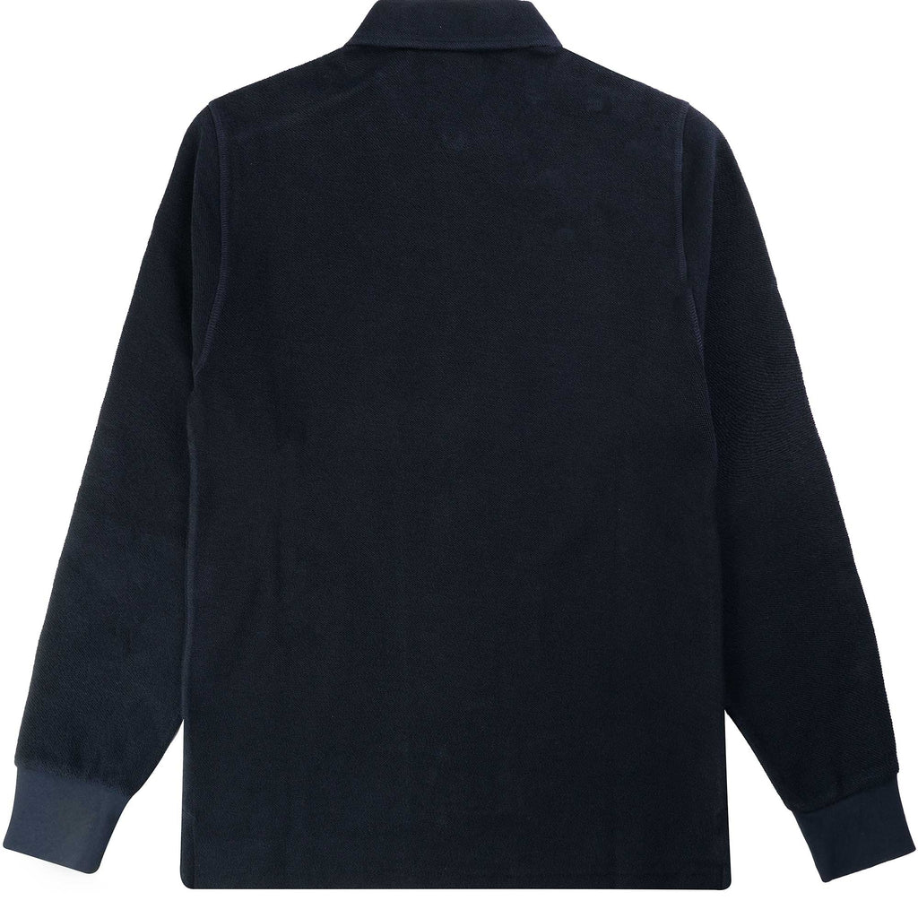 Ma Strum Rev Loopback Long Sleeve Polo Shirt - Ink Navy