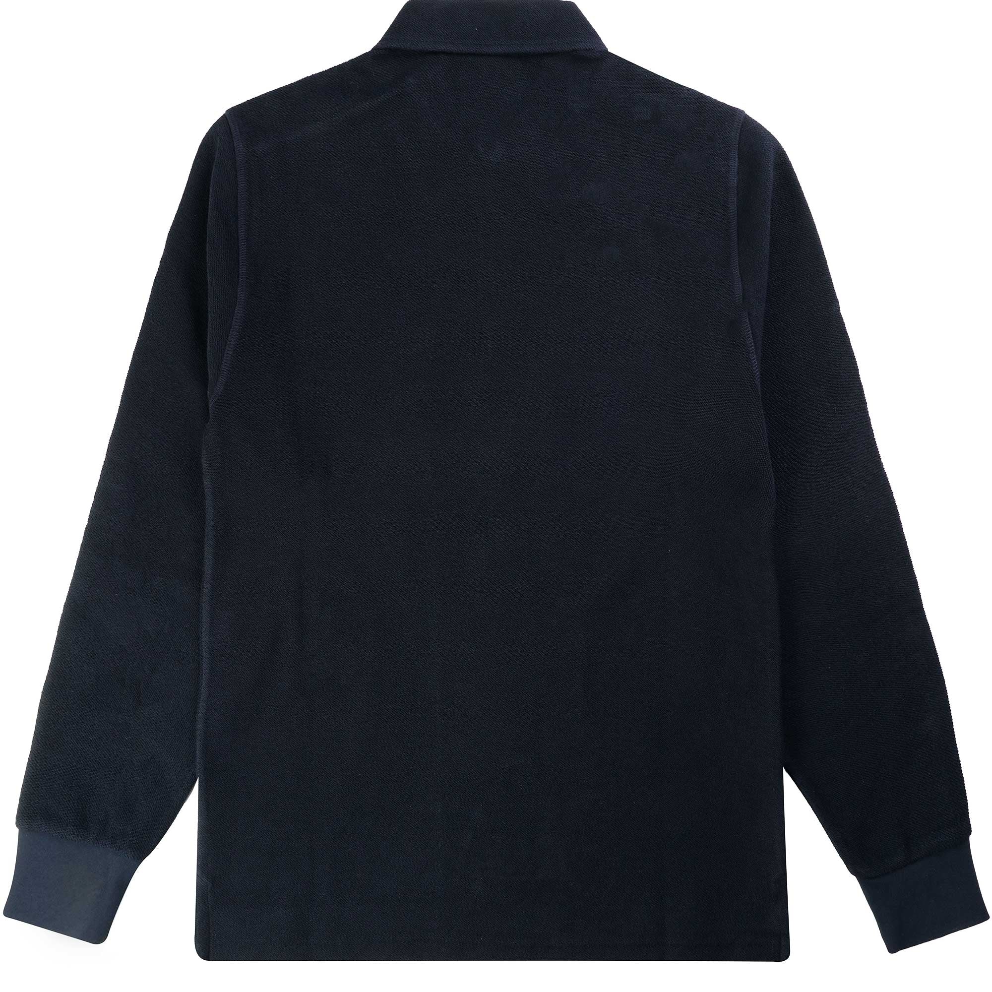 Ma Strum Rev Loopback Long Sleeve Polo Shirt - Ink Navy