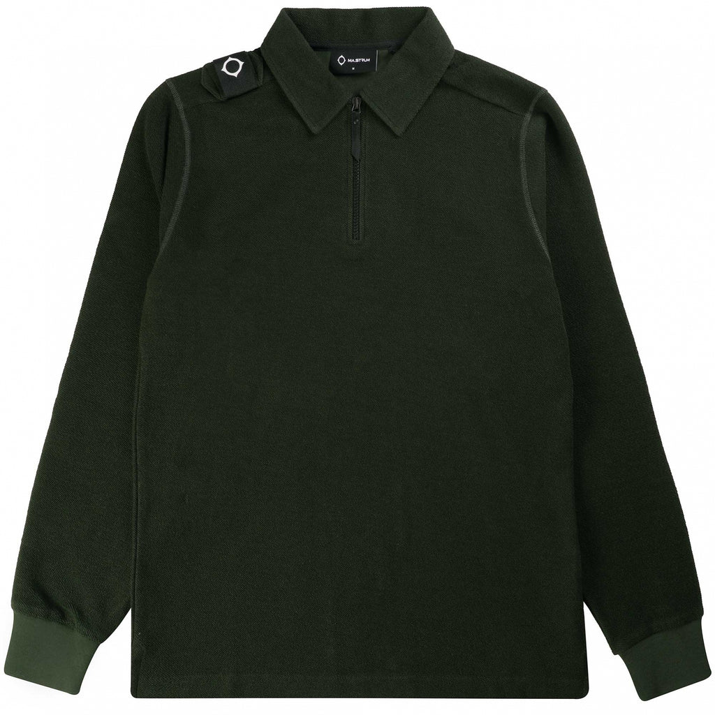 Ma Strum Rev Loopback Long Sleeve Polo Shirt - Oil Slick