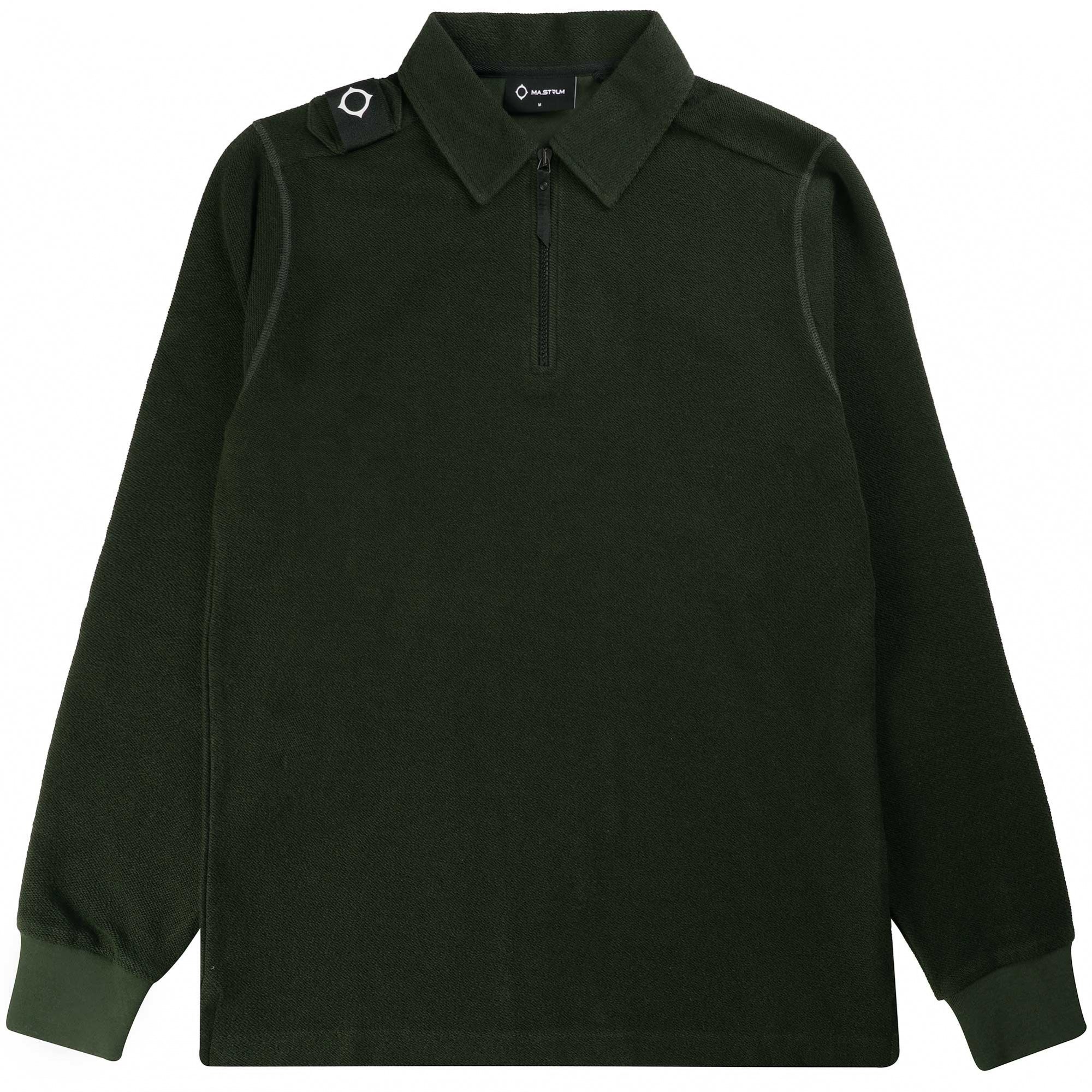 Ma Strum Rev Loopback Long Sleeve Polo Shirt - Oil Slick