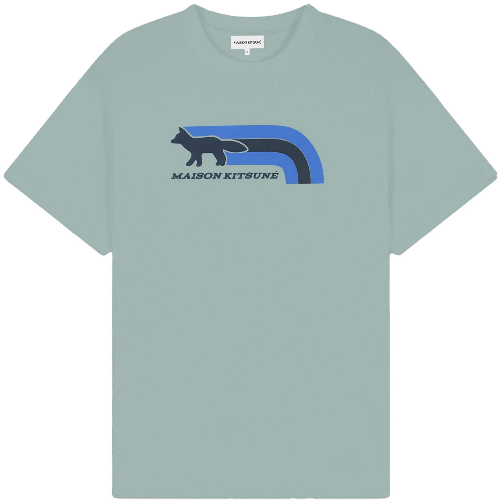 Maison Kitsune Flash Fox Comfort T-Shirt - Seafoam