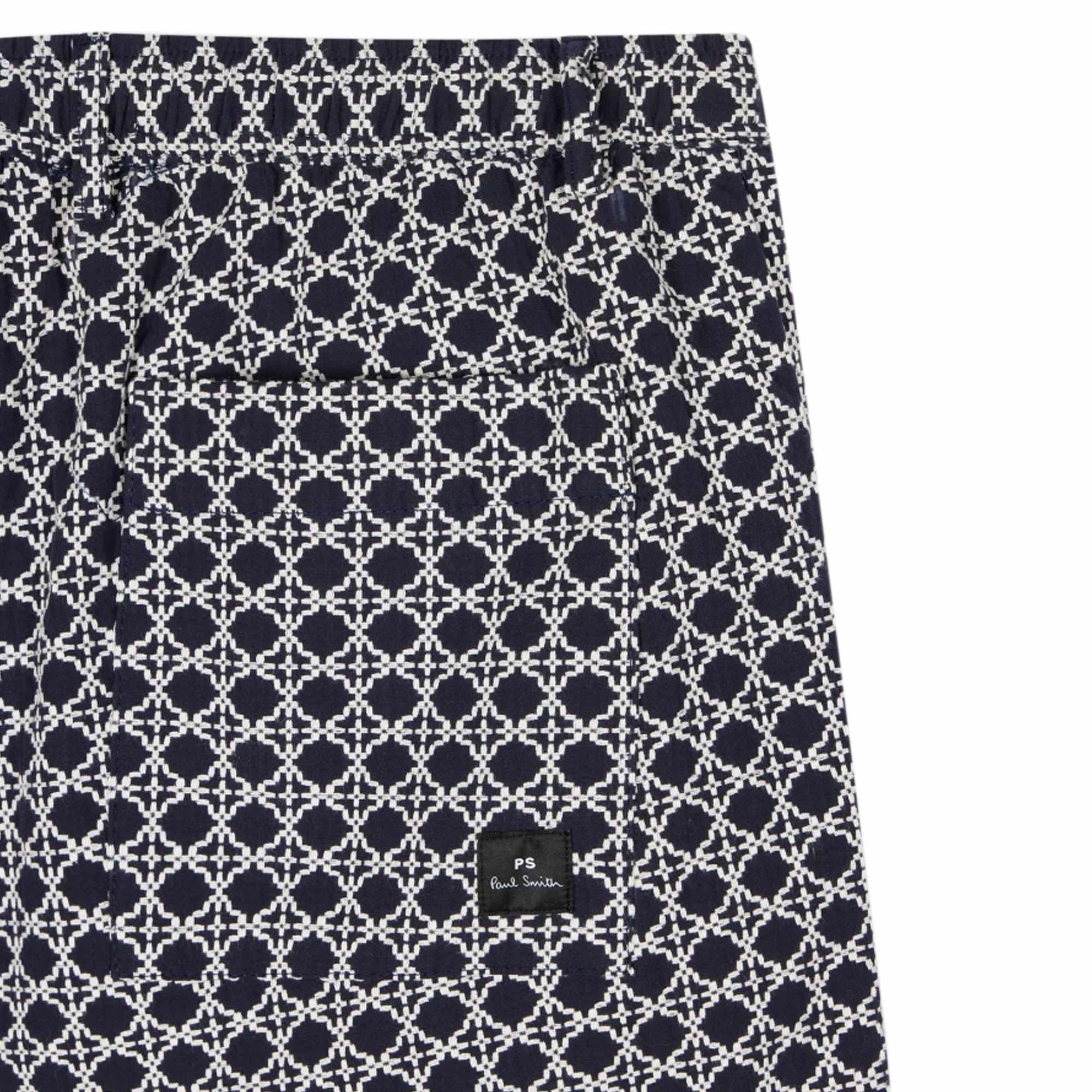 Paul Smith Cross-Stitch Cotton Shorts - Dark Navy