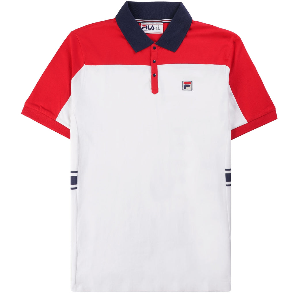 Fila Vintage Mivvi Polo Shirt - White and Red