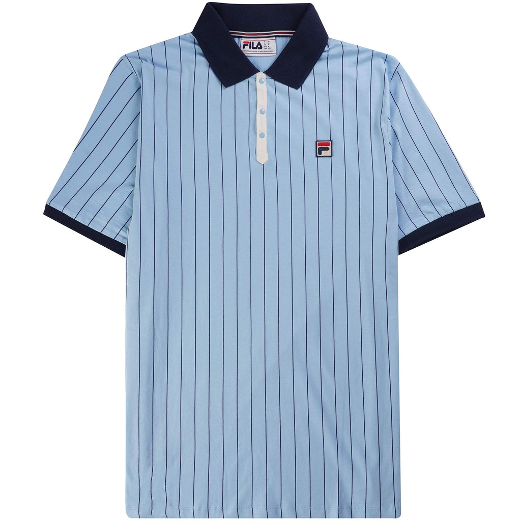 Fila Vintage BB1 Classic Vintage Striped Polo Shirt - Blue Bell